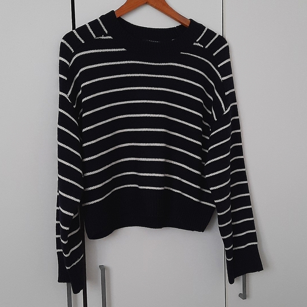 Drop Shoulder Striped Sweater